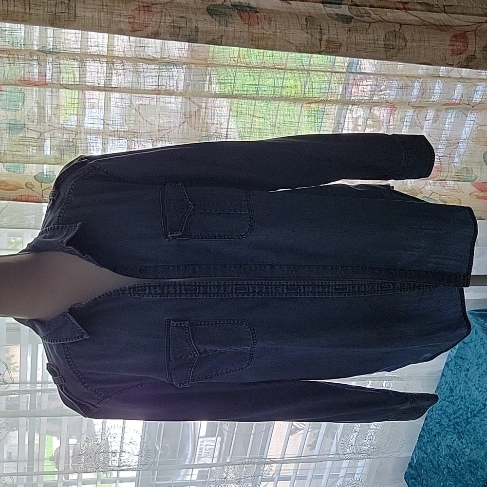American Eagle Embroidered Denim Shirt